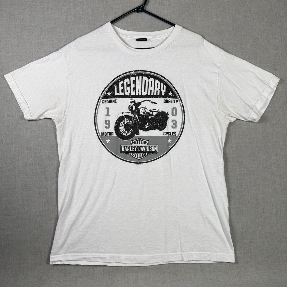 Harley-Davidson Shirt Mens Medium White Legendary Diamondback Eagle Graphic